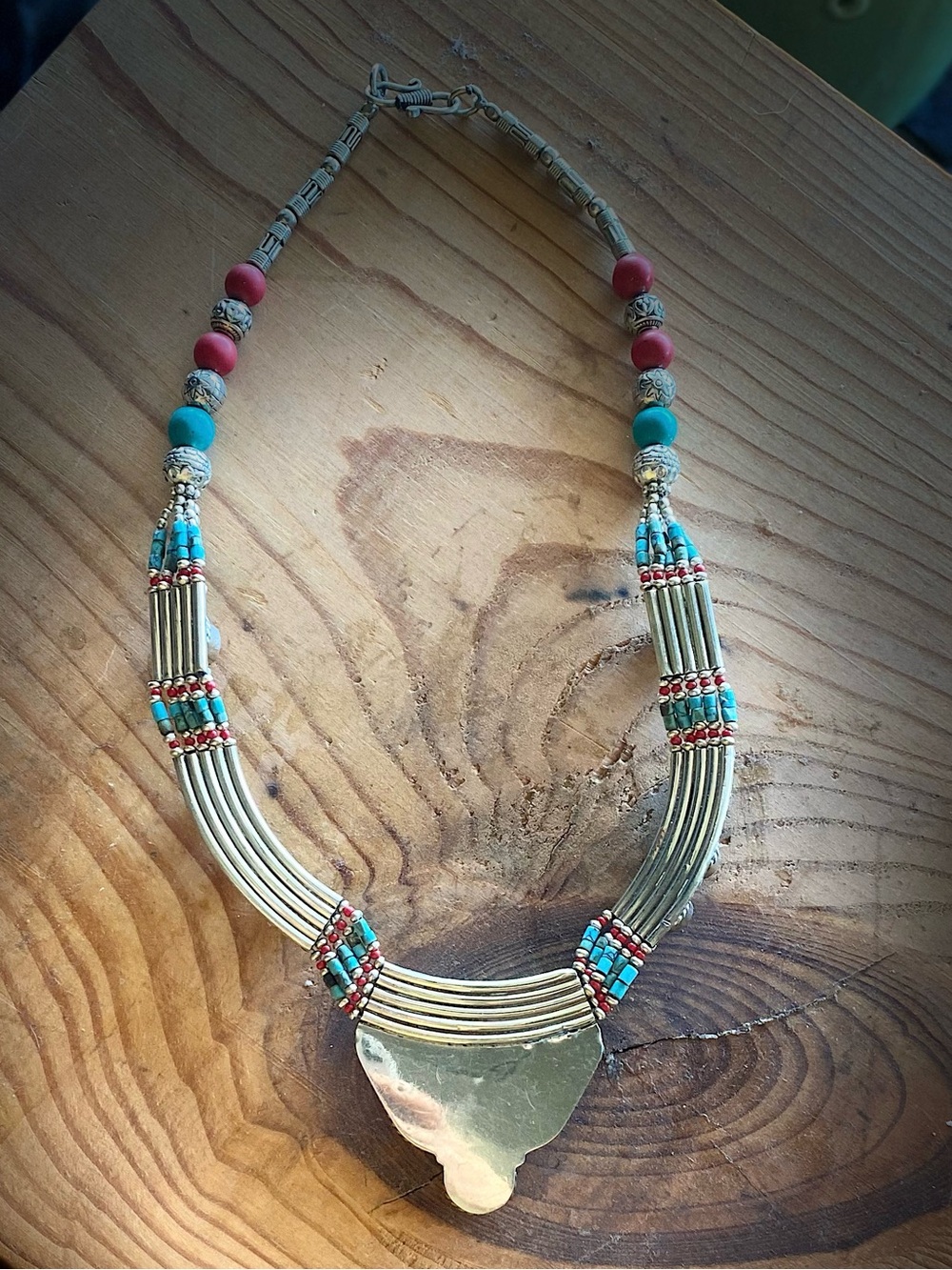 Turquoise and Coral Beaded Necklace, Bracelet with Earrings - Women Jewelry - Picture 4 of 10